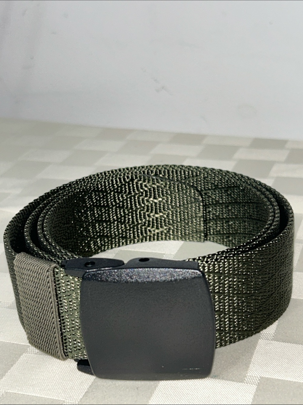 Men's Olive Green and Black Tactical Web Belts with Black Buckles